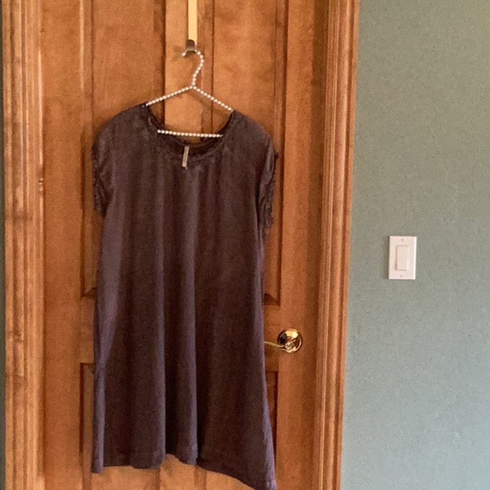Magnolia Pearl eggplant colored OS linen dress